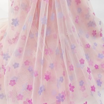 211 Pink color-changing flower mesh fabric DIY clothing handmade material will change color in the sun