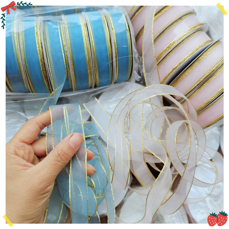 463 whole barrel 8 roll gold silk yarn with Diy butterfly knot hair accessories accessories approx. 25 yards roll
