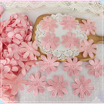 212 whole pack of about 110 slices of pink embroidered flower sheet DIY clothing handmade material about 6 cm
