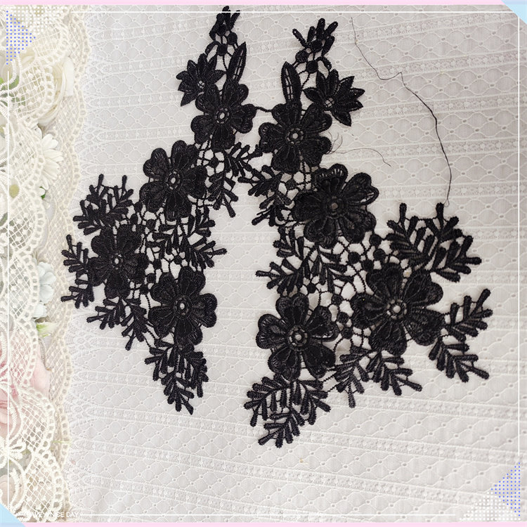 400 whole package day single 10 pairs of black water soluble flower patch diy doll clothes with accessories