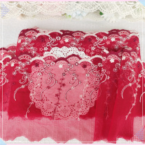 1244 whole bundle day single for about 14-15 yards wine red small flowers embroidered lace diy doll clothing accessories
