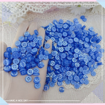1352 whole bag of about 200 blue button clothing buckle size about 1 cm