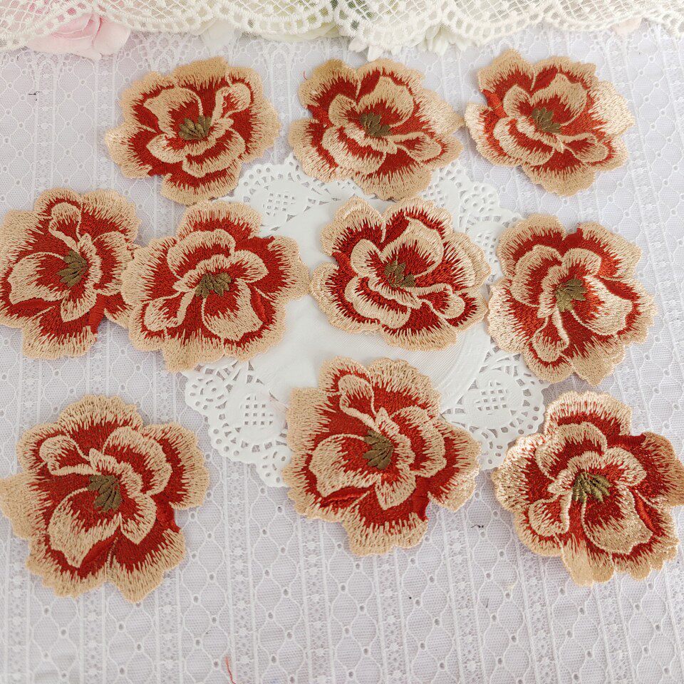 1467 The whole package of about 28 flower embroidery decals about 7 5cm