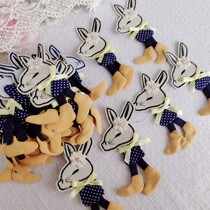 1407 cute fabric embroidered little rabbit decorated with about 27 packs of about 13 3 cm