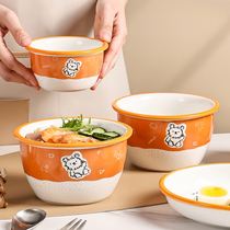 Cartoon cute ceramic bowls and dishes net red tableware soup noodle bowls and plates household children baby eating bowls single bowls and plates