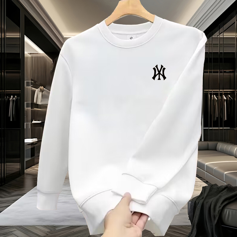 American Style New Spring and Autumn 100% Pure Cotton Sweatshirt for Men and Women, Loose Casual Trendy Brand Long-Sleeved Top, Round Neck Pullover