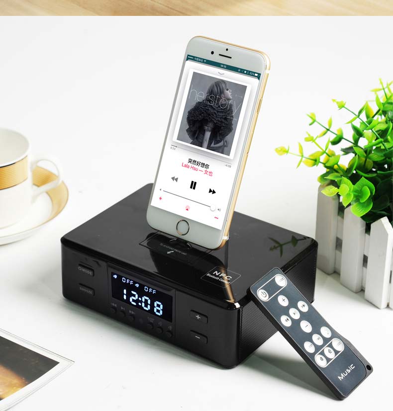 Wireless bluetooth speaker overweight subwoofer timing switch FM radio alarm clock multi-function audio U disk playback