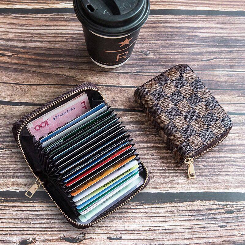 Exquisite high-end card holder women's European and American new multi-card slot anti-degaussing ultra-thin large-capacity compact card holder women