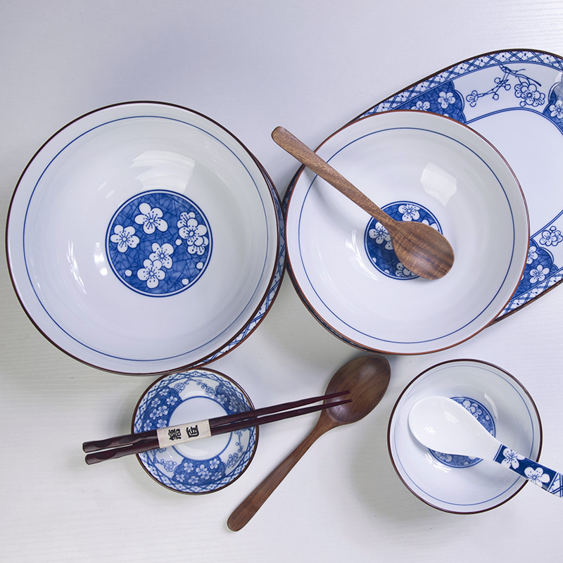 Four seasons and Japanese under the glaze color cutlery set porcelain bowl rainbow such as bowl bowl dish run dishes home eat bread and butter