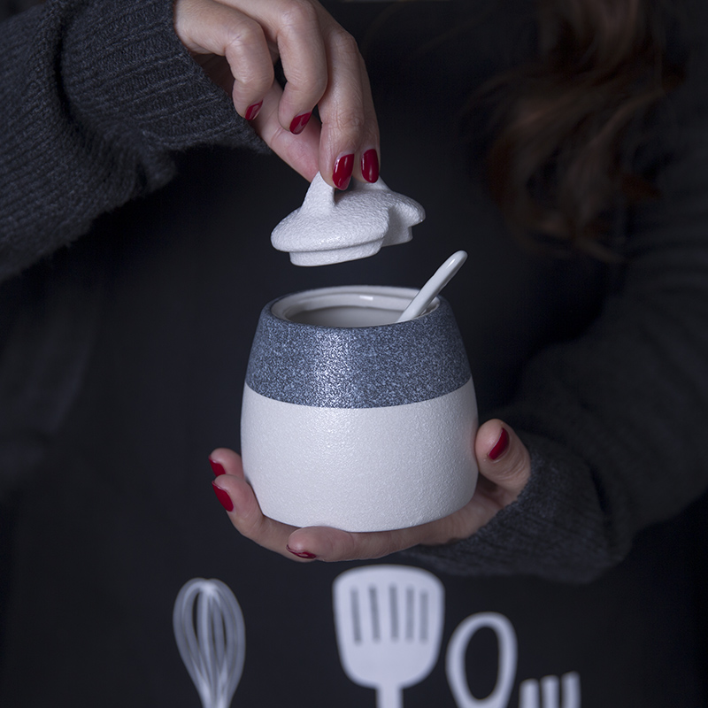 Seasoning salt pot snowflakes porcelain Japanese CaiDiao flavor Seasoning box ceramics under glaze oil, hot pepper pot Seasoning bottle