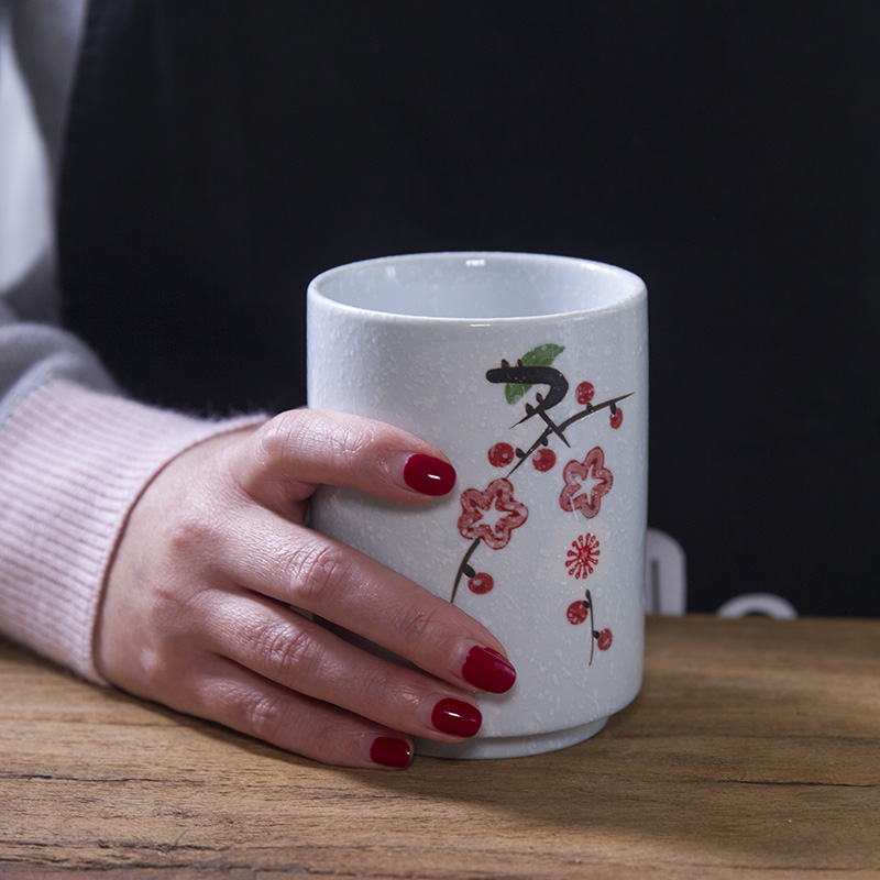 And the four seasons mugs Japanese under glaze color porcelain cup individuality creative breakfast cup straight koubei cups