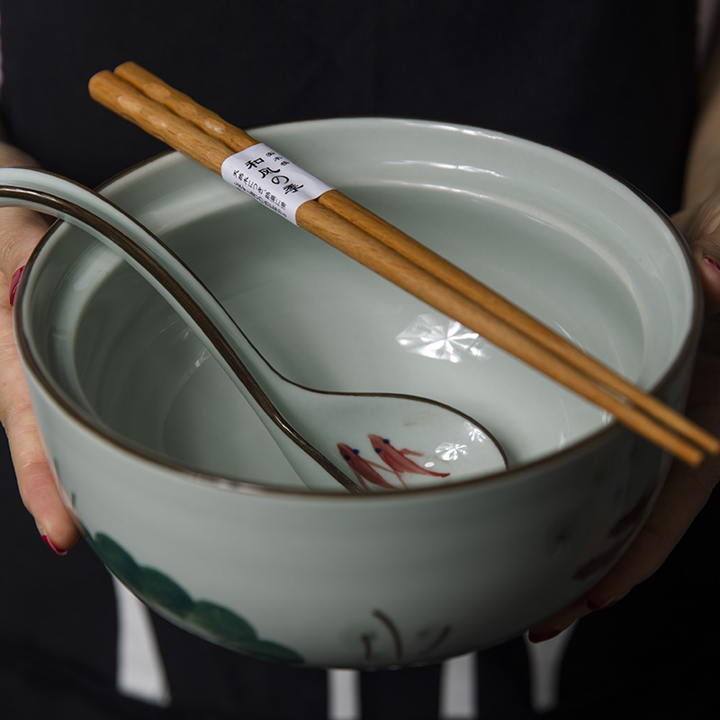 And the four seasons of the big rainbow such as bowl tureen mercifully soup bowl under the rainbow such use glazed pottery bowls Japanese - style tableware ink handpainted tureen