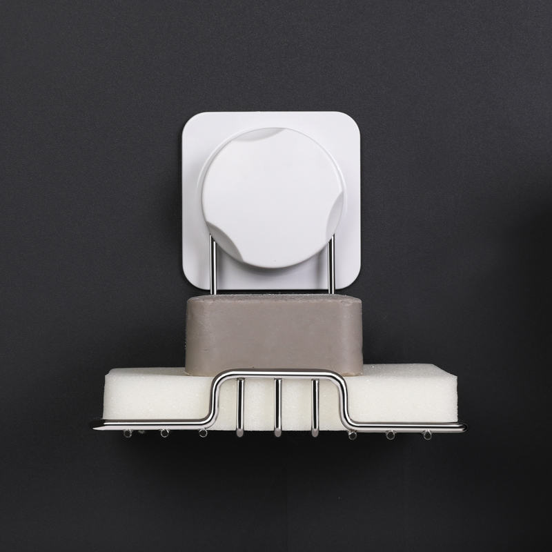 (Single layer fat box)Stainless steel fragrant box fashion creative suction cup fragrant fertilizer rack send drain sponge