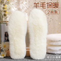 Leather and wool one pure wool insole men and women plus velvet thickened cold sweat deodorant and warm cotton insole winter