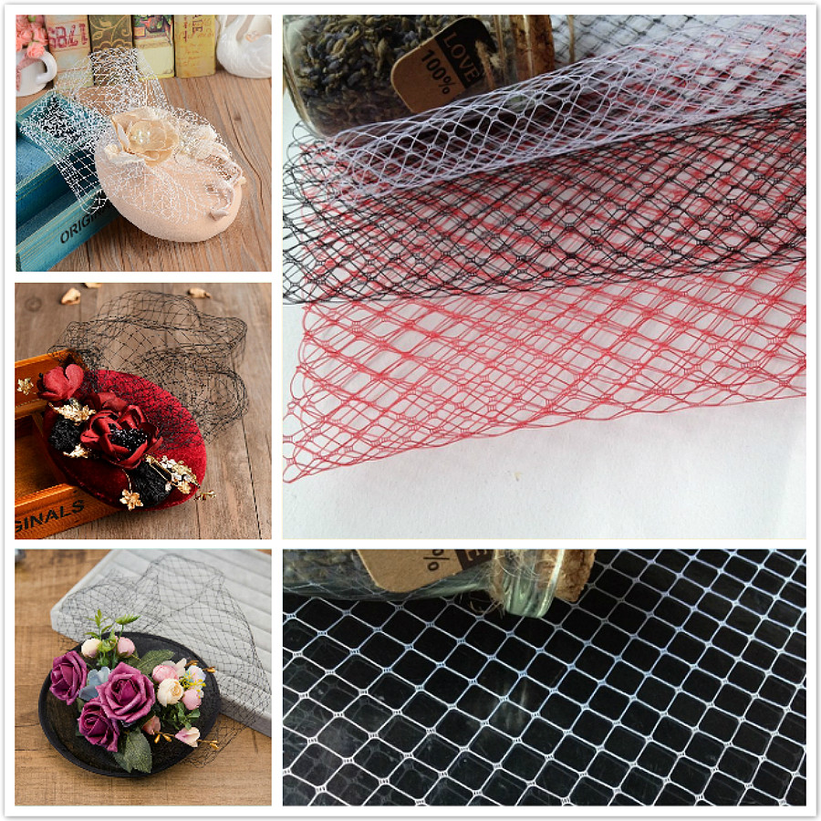 diy handmade hard mesh big eye rhombus large grid mesh bride headdress accessories photography modeling material width 25CM