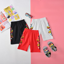 Childrens shorts summer new boys and girls casual pants baby cotton cartoon printed five-point pants beach pants tide