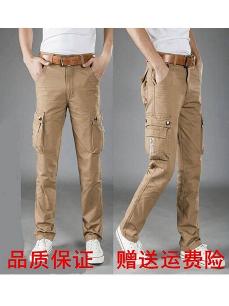 Outdoor multi-pocket overalls, men's trousers, loose men's clothing, large size camouflage pants, casual pants, young men's straight military uniform
