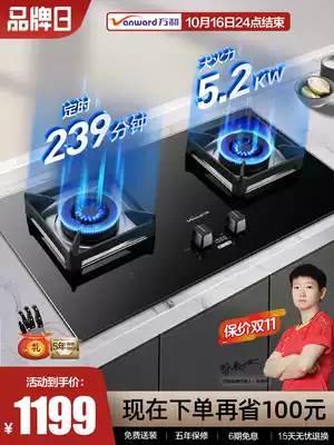 Wanhe T9 gas stove double mouth gas stove household intelligent timing stove desktop embedded dual-purpose energy stove gas