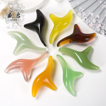 Resin beeswax triangle Finch plantar massage bird shaped acupoint massager triangle point stick Amber trigeminal