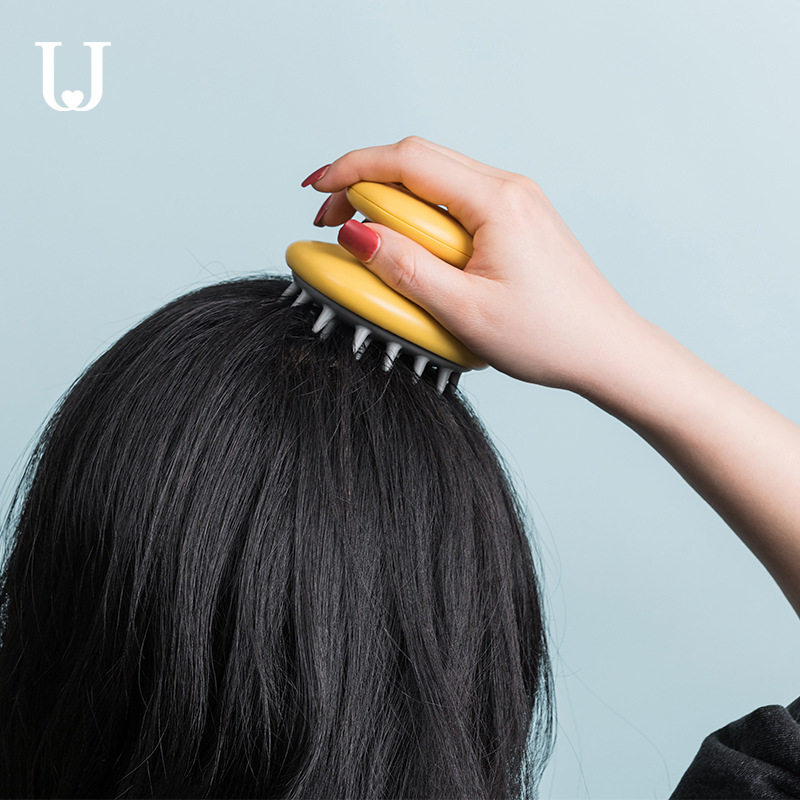 Double J shampoo comb meridian massage brush hair shampoo comb scalp head silicone anti-itch scratching brush