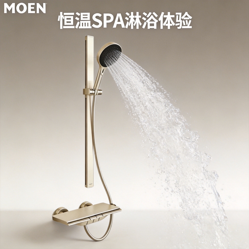 Moen Topless Spray Rod Micro-Bubble Descaling Anti-Fingerprint Handheld Constant Temperature Bathtub Faucet Shower Set