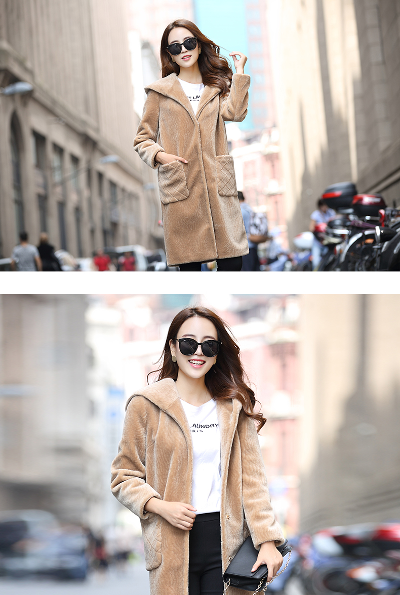 2017 mùa đông mới cừu cắt fur coat nữ lamb fur coat trùm đầu dài len chống mùa giải phóng mặt bằng quần áo mùa đông áo khoác lông thỏ hàn quốc