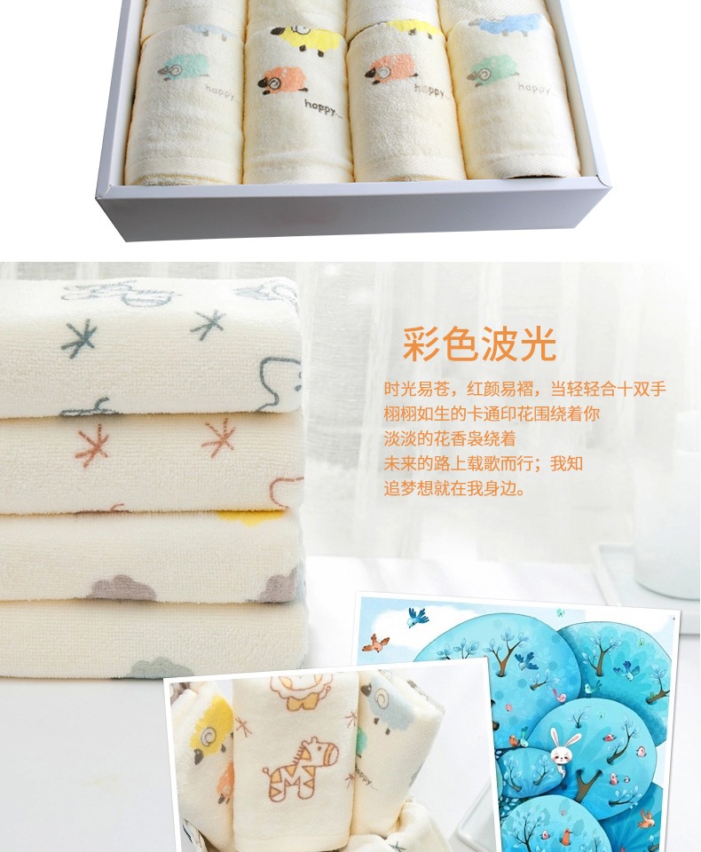 Jie Li Ya cotton quà tặng trẻ em khăn mặt khăn bông hoạt hình mềm mại và thoải mái khăn nhỏ - Khăn tắm / áo choàng tắm khăn tắm trắng