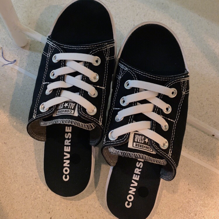 Converse Converse Mùa hè mới đen Tây Tạng xanh nam và nữ đôi mẫu giày vải dép dép dép 150247c - Dép thể thao giày dép nữ