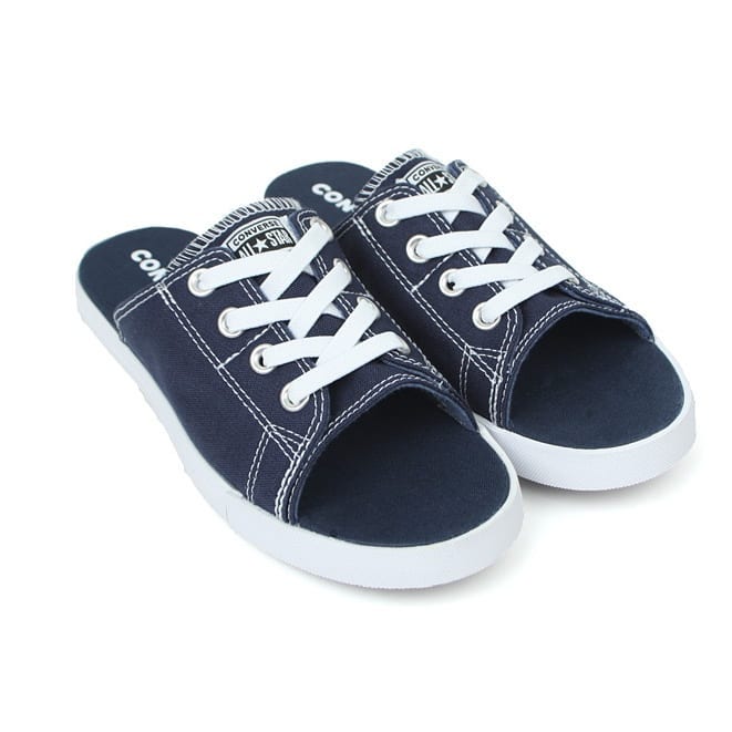 Converse Converse Mùa hè mới đen Tây Tạng xanh nam và nữ đôi mẫu giày vải dép dép dép 150247c - Dép thể thao giày dép nữ