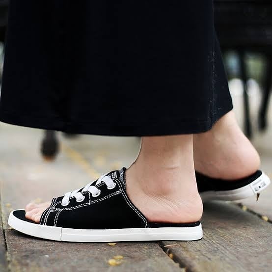 Converse Converse Mùa hè mới đen Tây Tạng xanh nam và nữ đôi mẫu giày vải dép dép dép 150247c - Dép thể thao giày dép nữ