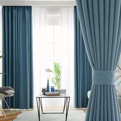 Curtain Hood cloth bedroom 2019 new linen 100 sunshade high-end y light luxury modern full shade Nordic simple