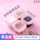 Детская стеклянная обеденная тарелка, маленький ланч-бокс, портативная система хранения