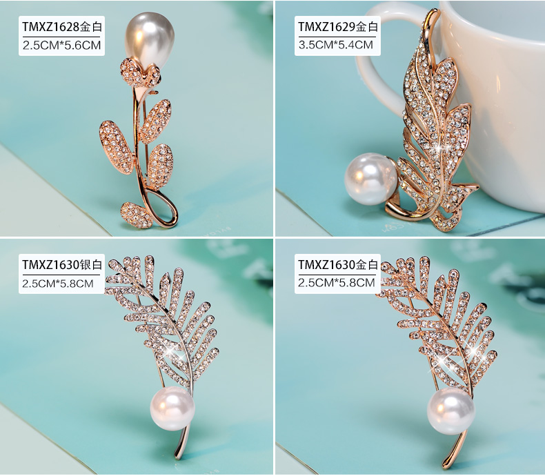 Lan Ting trang trí Jia Rihan Hàn Quốc tinh tế trâm hoa giả ngọc trai thời trang trâm cài khi lắp ráp trang sức pin nữ trang - Trâm cài trâm hoa cài áo