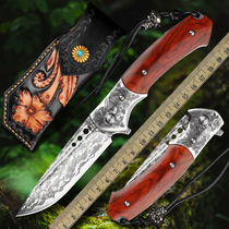 Spy shadow Damascus steel knife handmade folding knife outdoor portable knife high hardness survival knife collection knife famous knife