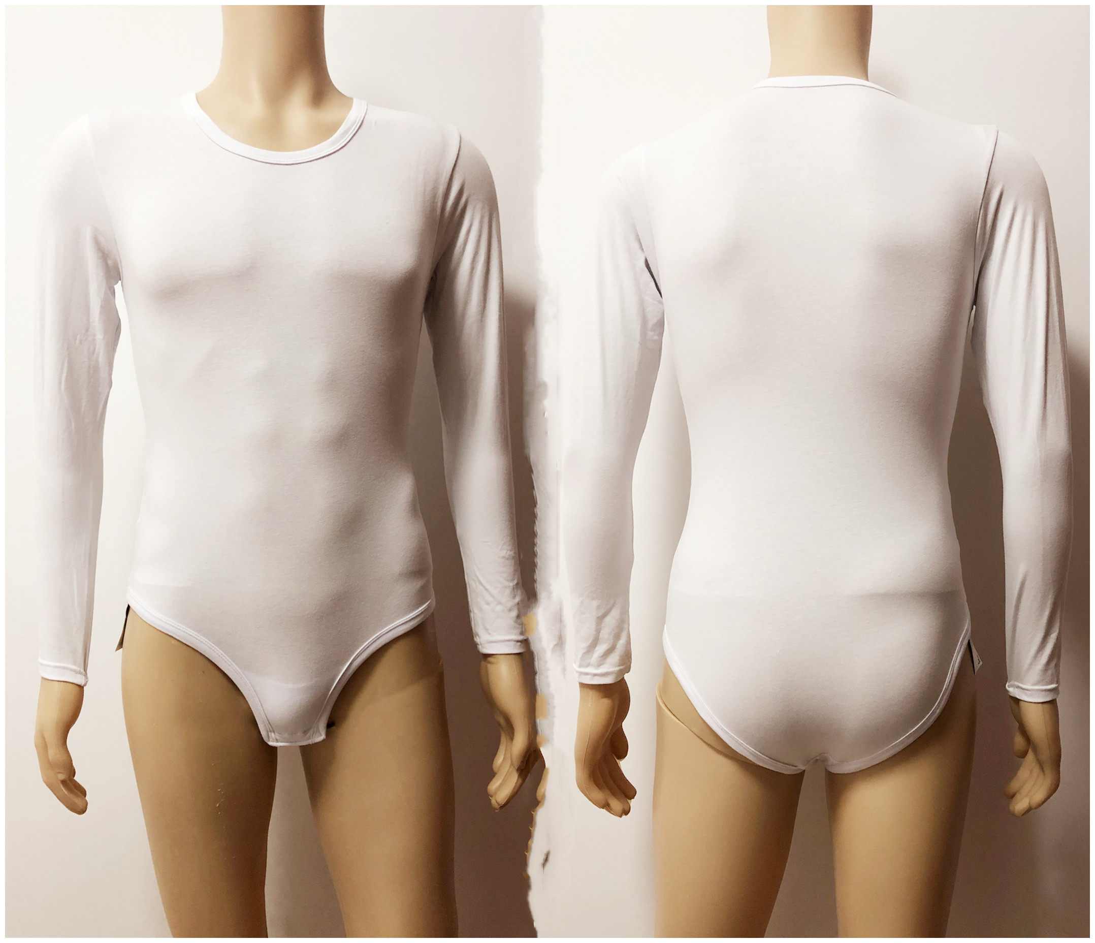 Men's Plus Size Cotton Long Sleeve Tights Ballet Practice Dress Jumpsuit Classic Men's Triangle Jumpsuit