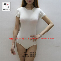 Summer short-sleeved round-neck female adult large slim one-piece dance ballet suit Practice suit Shebin suit base shirt