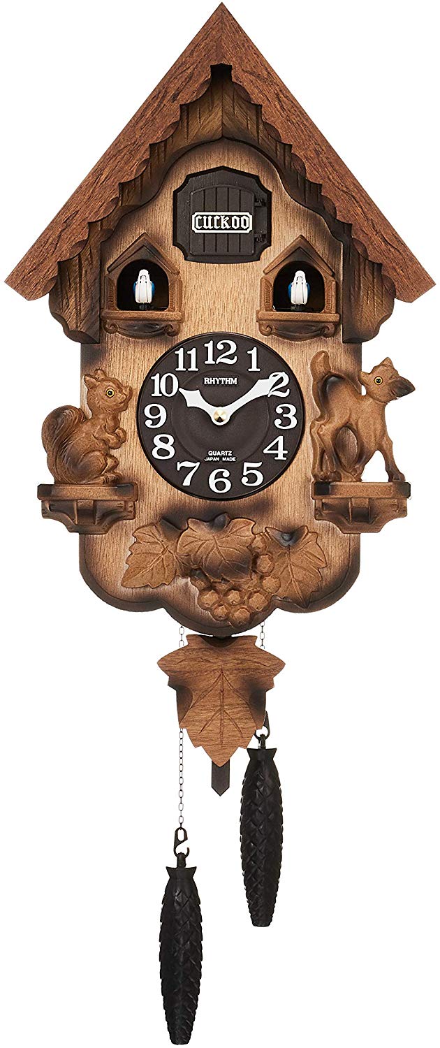 Xiaoyu RHYTHM handsome gas bread Superman wood frame thick tea Pokka Its wooden surface hanging clock