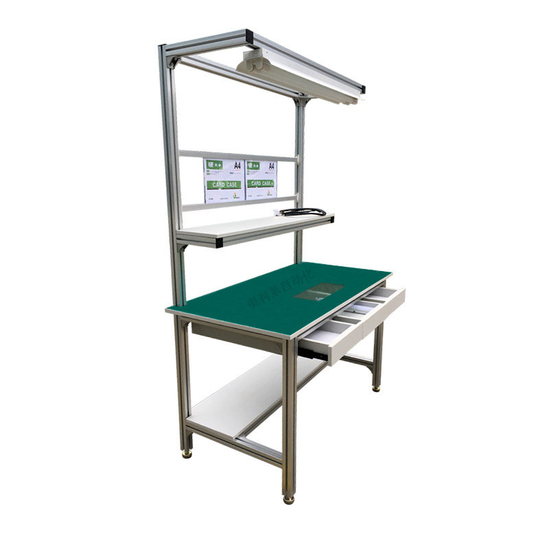 Customized aluminum alloy anti-static workbench aluminum profile solid wood worktable e-commerce packing table operating table shelf