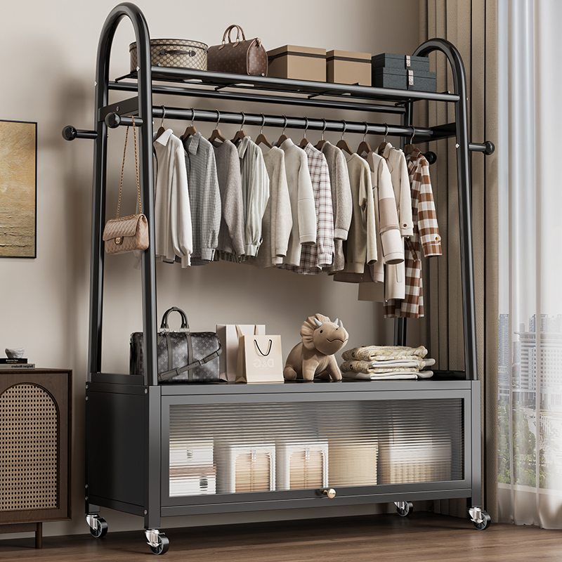 Japanese Imported Mujie Bedroom Light Luxury Floor-Standing Coat Rack Storage Wardrobe Clothes Rack Balcony Drying Rack