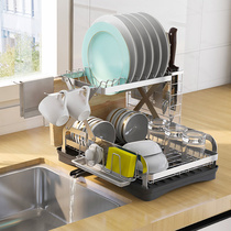 Stainless steel bowl rack drain rack kitchen storage rack drying dishes dishes knives chopsticks storage boxes for household use