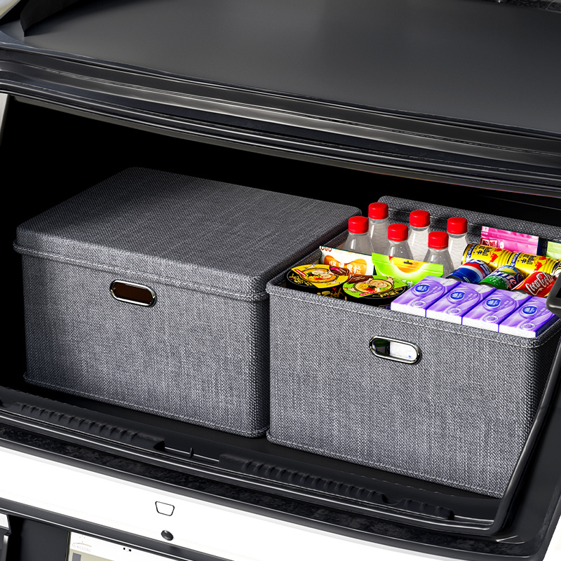 Car Trunk Storage Box, Foldable with Lid, Large Capacity Car Rear Storage Basket, Clothes Organizing Box Car Trunk Storage Box, Foldable with Lid, Large Capacity Car Rear Storage Basket, Clothes Organizing Box