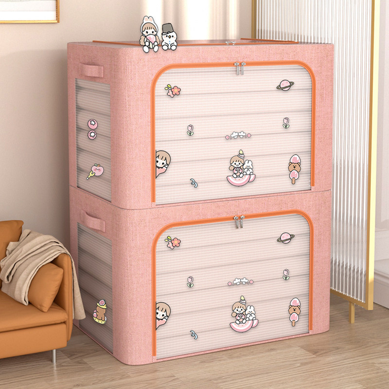 Clothing Containing Box Home Cotton Linen Clothing Containing Box Cloth Art Folding Wardrobe Storage Finishing Deviner Girl Hearts