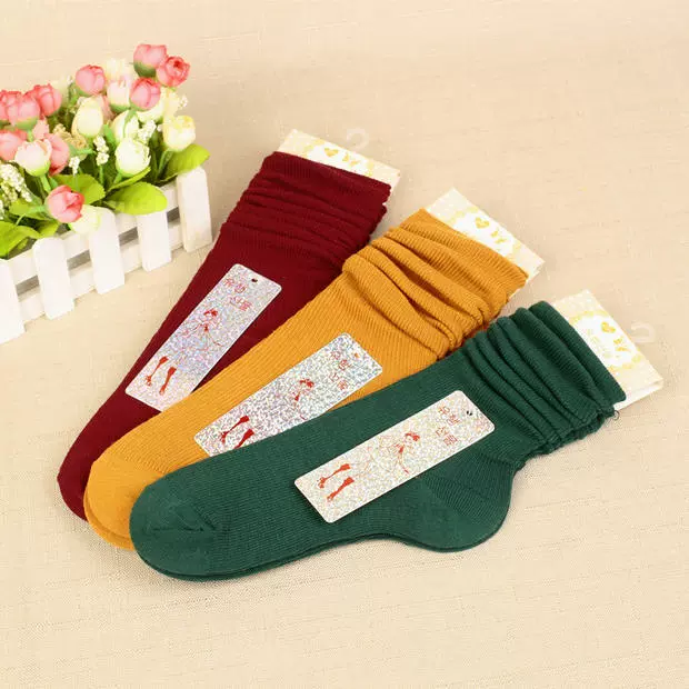 100% cotton Nhật Bản đống vớ retro mùa thu và mùa đông Hàn Quốc phụ nữ màu kẹo vớ trong rừng ống tất nữ màu tinh khiết - Vớ mắt cá chân