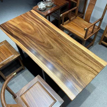 South American walnut large board tea table and chair combination log whole new Chinese-style solid wood tea table desk boss desk