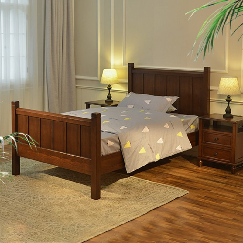 Simple American-Style Children's Bed, Bedroom Bed, High Bed, Double Bed, All Solid Wood, Water-Based Paint, 1.2m Single Bed, White Ash Wood Simple American-Style Children's Bed, Bedroom Bed, High Bed, Double Bed, All Solid Wood, Water-Based Paint, 1.2m Single Bed, White Ash Wood