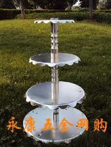 4-layer single-column aluminum alloy storage birthday cake rack storage commodity display rack Wedding wedding festive birthday