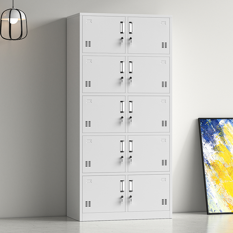 Steel ten - door iron - leather locker locker with lock bathroom 10 - door clothesfactory employee shoe cabinet