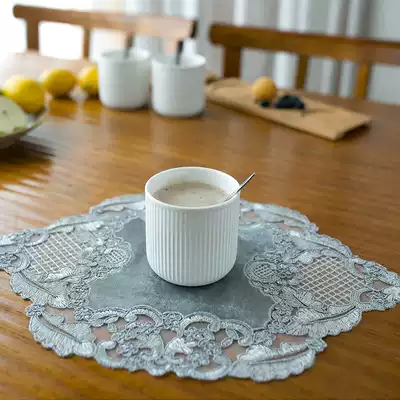 Nordic placemates lace velvet placemas insulated placemats for home waterproof, oil-proof, and scalding dishes, European-style Western placers