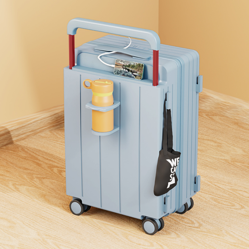 High-Looking New Wide-Handle Luggage Suitcase for Women, Multifunctional Student Trolley Case for Men, Carry-On Suitcase, Password Box, Travel Suitcase