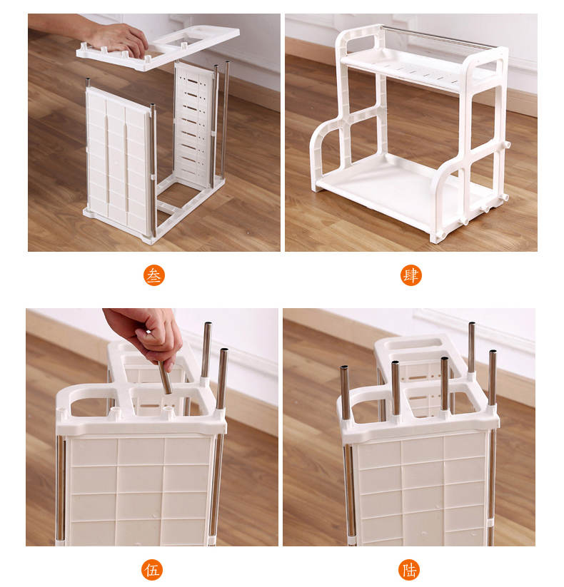đèn nháy 7 màu Tủ bếp 2 tầng giá đỡ kệ sàn tủ bếp nhiều lớp thiết bị nhà bếp nhỏ - Thiết bị sân khấu đèn led nháy theo nhạc 16 cột